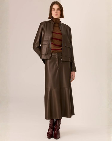 POL : Astor Stripe Knit - Toffee / Wine