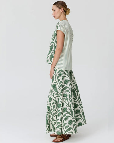 POL : Botanica Top with Contrast Back - Botanica Print/Stripe