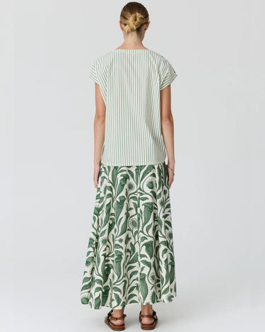 POL : Botanica Top with Contrast Back - Botanica Print/Stripe