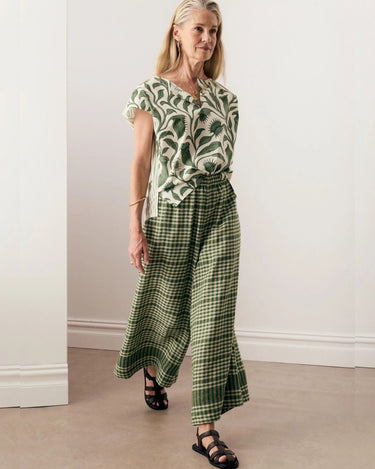 POL : Botanica Top with Contrast Back - Botanica Print/Stripe