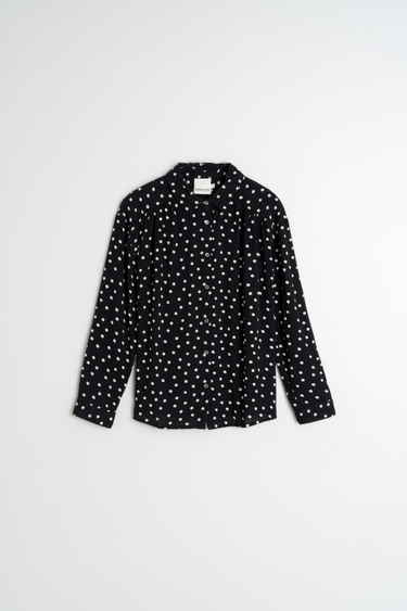 Indi & Cold:  Bea Polka Dot Shirt - Black