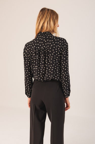 Indi & Cold:  Bea Polka Dot Shirt - Black