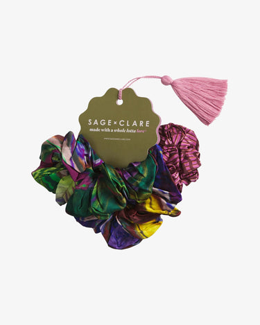 Sage x Clare : Zoi Silk Scrunchie Set