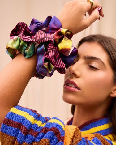 Sage x Clare : Zoi Silk Scrunchie Set