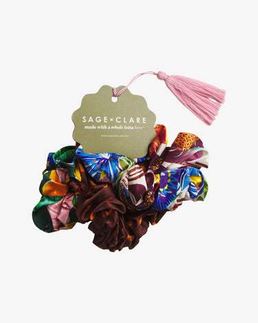 Sage x Clare : Ines Silk Scrunchie Set