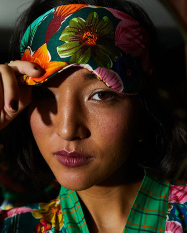 Sage x Clare : Ines Silk Eye Mask - Verdant