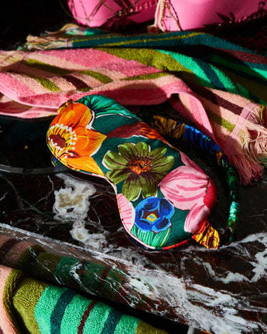 Sage x Clare : Ines Silk Eye Mask - Verdant