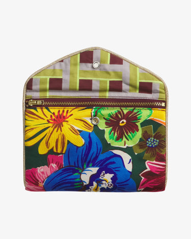 Sage x Clare : Ines Silk Pouch - Verdant