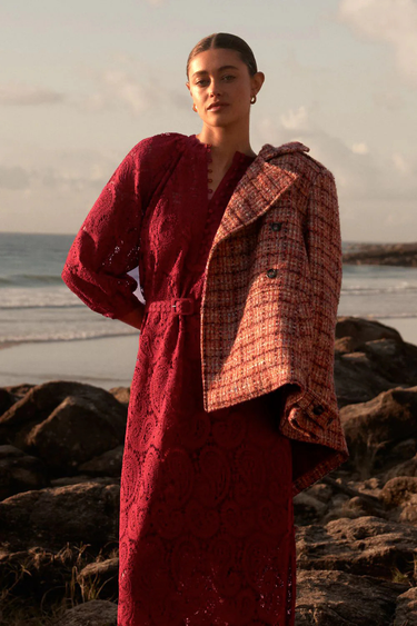 Zoe Kratzmann: Revel Coat - Berry Check