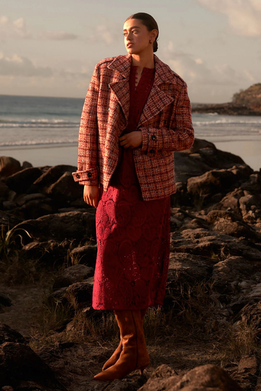 Zoe Kratzmann: Revel Coat - Berry Check