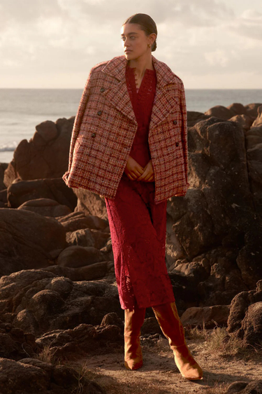 Zoe Kratzmann: Revel Coat - Berry Check