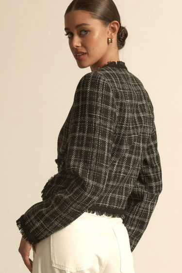 Zoe Kratzmann: Quill Jacket - Black Porcelain Check