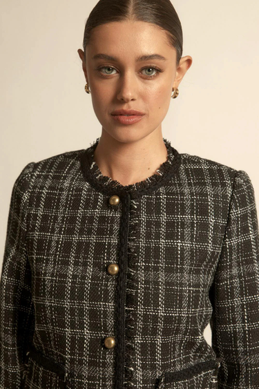 Zoe Kratzmann: Quill Jacket - Black Porcelain Check