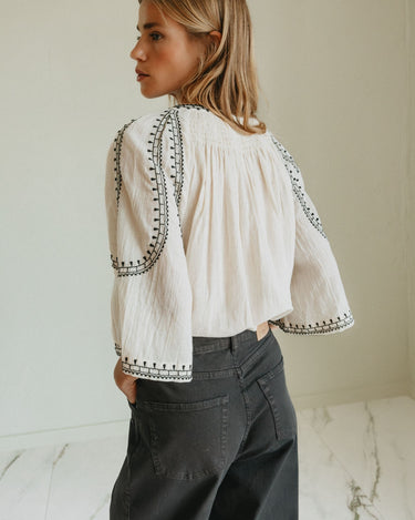 Indi & Cold : Bell Sleeve Shirt - Ecru