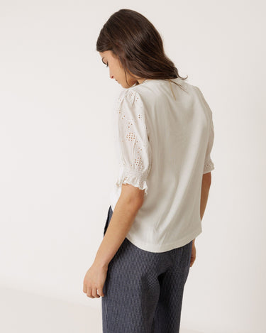 Indi & Cold : Balloon Sleeve Tee - White