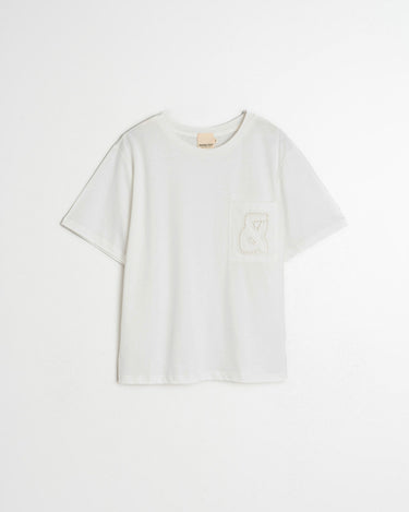 Indi & Cold : Pocket Logo Tee - White