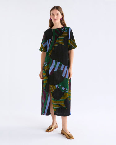 Elk The Label : Reihen Dress - Stribe Burnout