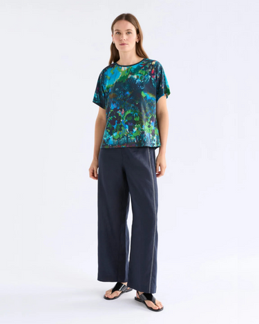 Elk The Label : Haki Short Sleeve T-Shirt - Landskap Night