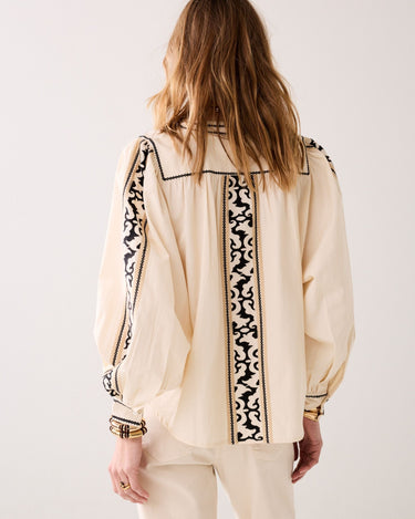 Summum : Embroidered Crispy Poplin Blouse