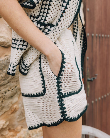 Indi & Cold : Crochet Shorts- Black / Cream