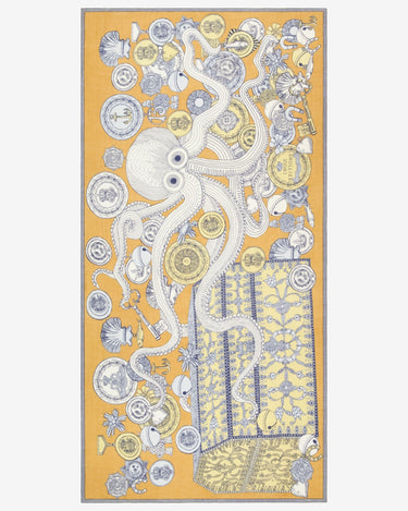 Inoui Editions : Scarf Octopus 100 - Golden Brown  (100 x 190 cm)