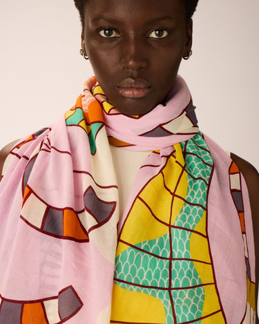 Inoui Editions : Scarf Cerfs Volant 100 - Pink (100 x 190 cm)