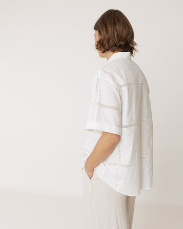 Indi & Cold : Lace Poplin Shirt - White