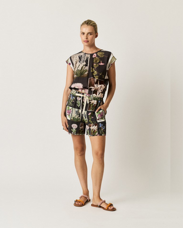 Nancybird :  Sabrina Top - Charcoal Archive Floral