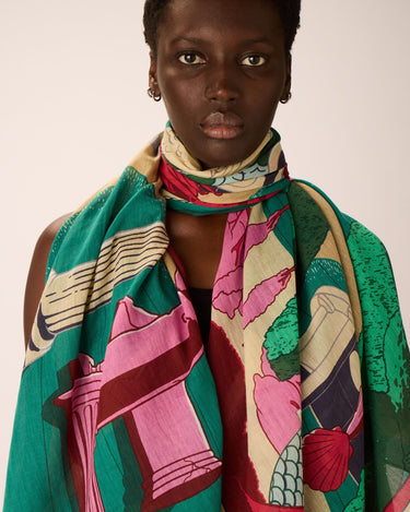 Inoui Editions : Scarf Jardin 100 - Fuschia (100 x 190 cm)
