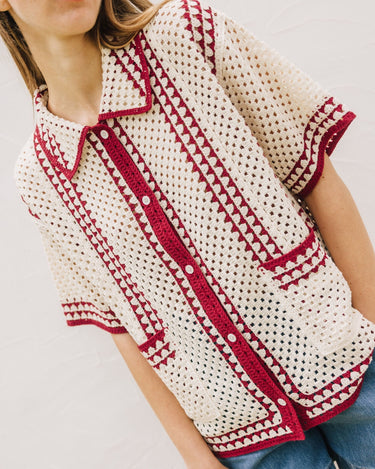 Indi & Cold : Crochet Top - Red / Cream