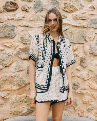 Indi & Cold : Crochet Shorts- Black / Cream