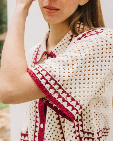 Indi & Cold : Crochet Top - Red / Cream