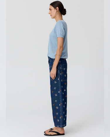 POL : Dillon Tee With Tipping - Blue/Choc