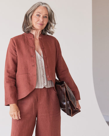 Eva's Sunday : Scout Stand Collar Jacket - Brick
