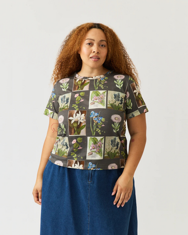 Nancybird :  Apollo Tee - Charcoal Archive Floral