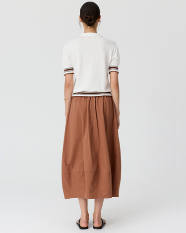 POL : Dahlia Knit Polo - White / Toffee