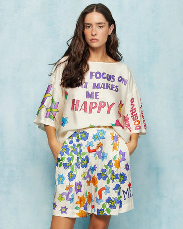 ME369 : Dina Pleated Shorts - Markers