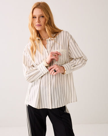 Summum : Striped Lace Mix Blouse