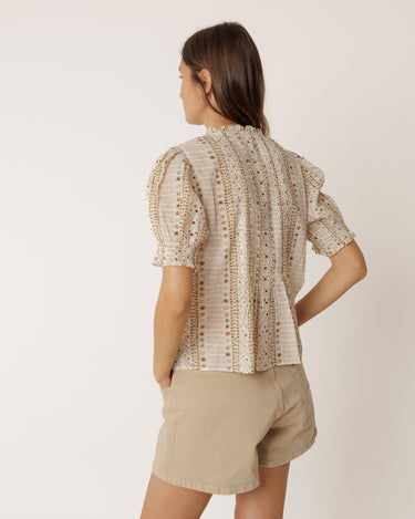 Indi & Cold : Micro Ruffle Shirt - Ecru