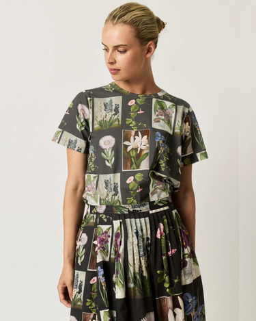 Nancybird :  Apollo Tee - Charcoal Archive Floral