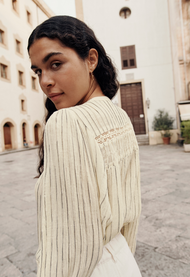 Louise Misha : Shirt Jally – Snow Sand Stripes