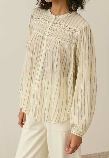 Louise Misha : Shirt Jally – Snow Sand Stripes