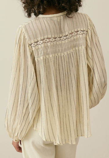 Louise Misha : Shirt Jally – Snow Sand Stripes
